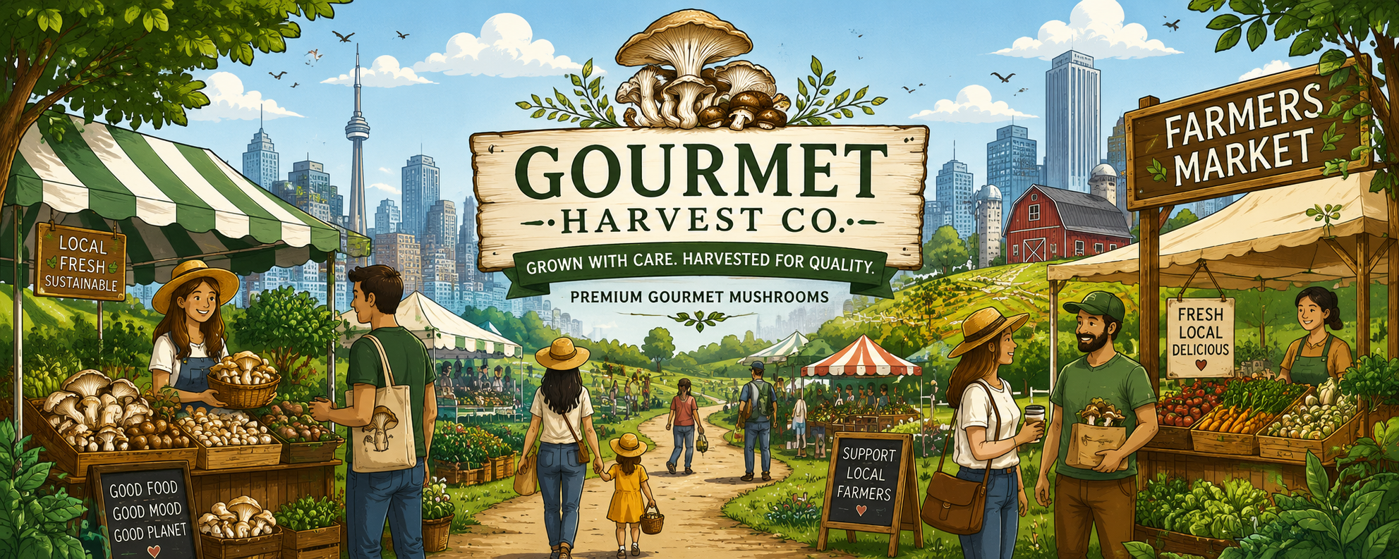 Gourmet Harvest Co. — Premium gourmet mushrooms at the farmers market